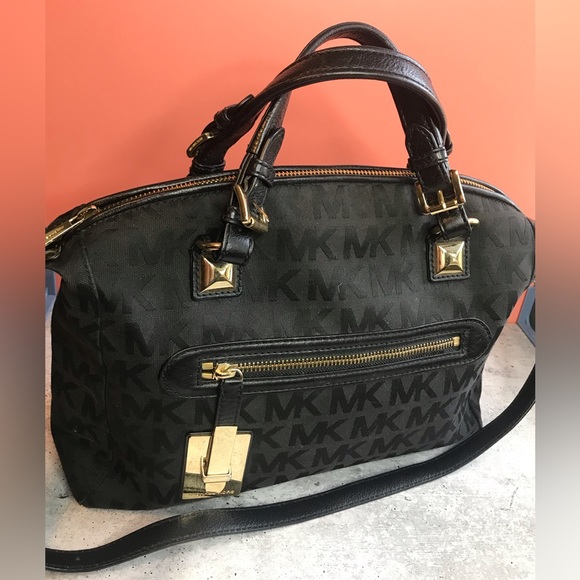 Michael Kors Handbags - Michael Kors Black and Gold Satchel